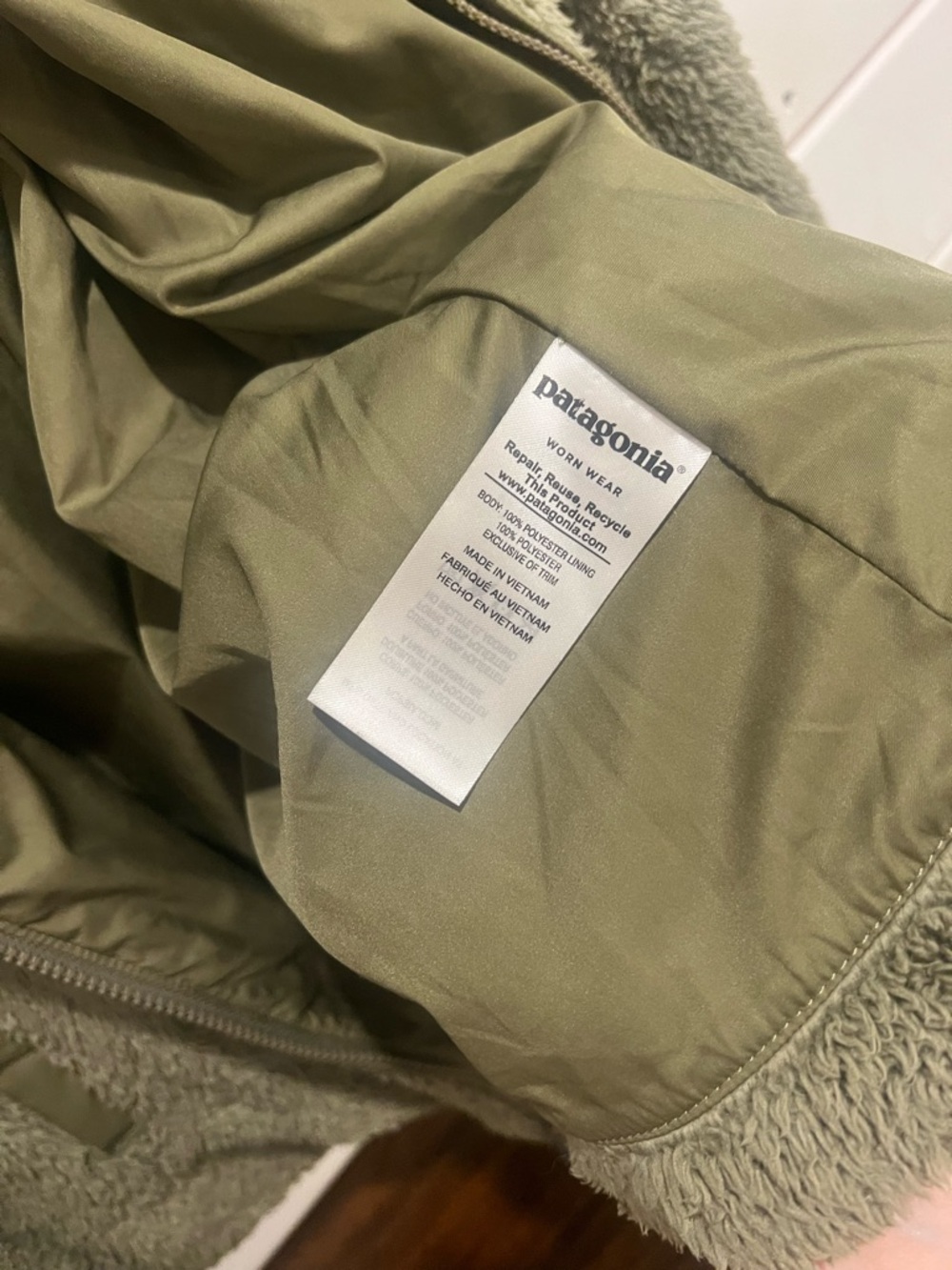 Patagonia Olive Green Women's Los Gatos Zipup Fleece Jacket WornWear - Picture 5 of 11